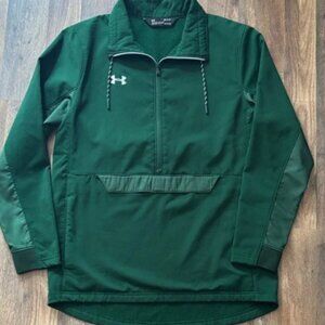 Under Armour Dark Green Quarter Zip Pullover Fleece Lined Coldgear Jacket
